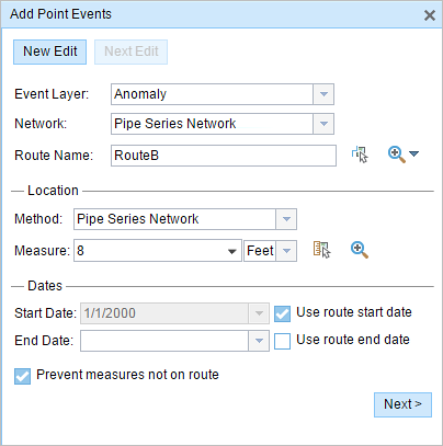 Add Point Events widget Add Point Events widget